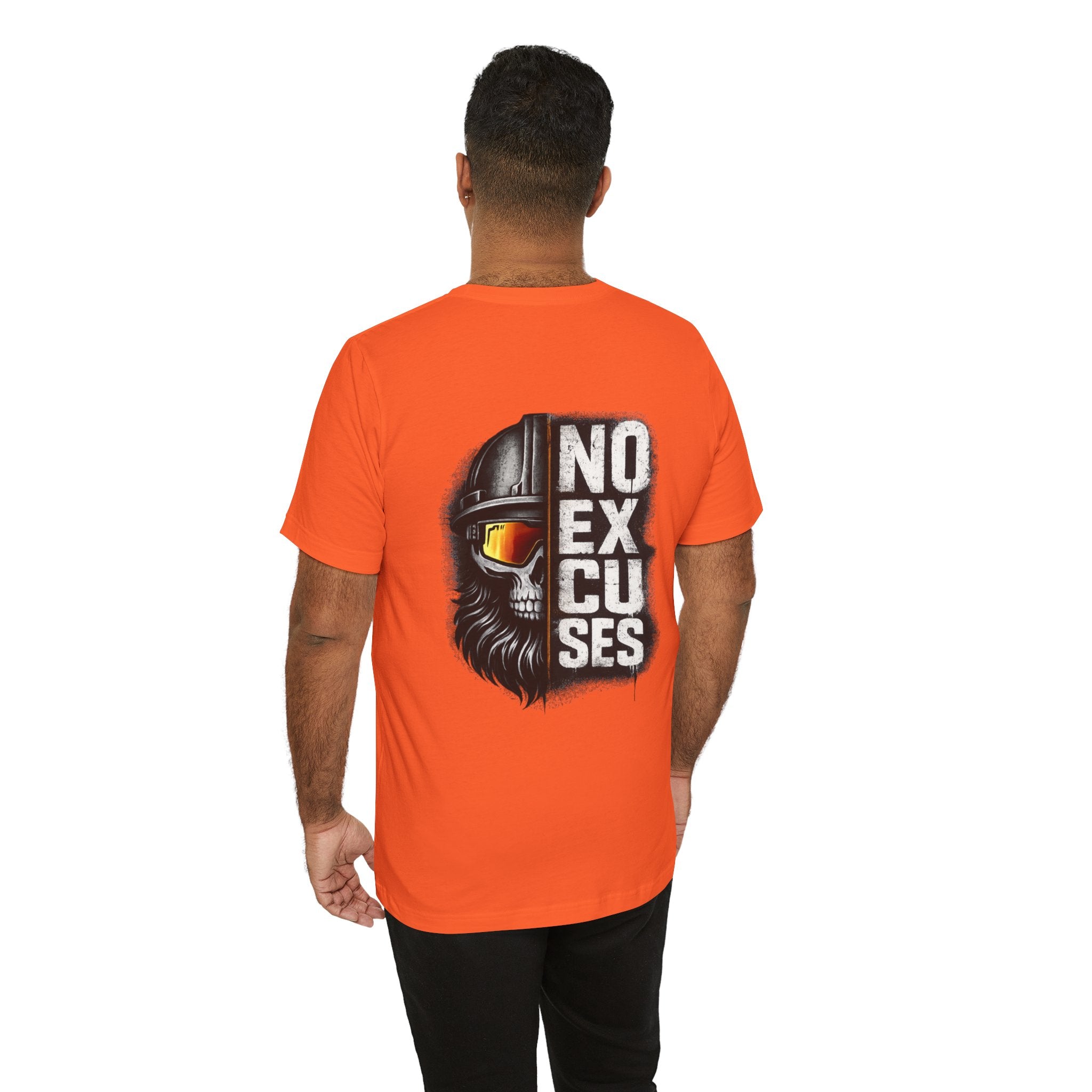 NO EXCUSES – BCS Work Skull Vertical Tee (Blaze Orange, Black, Autumn)