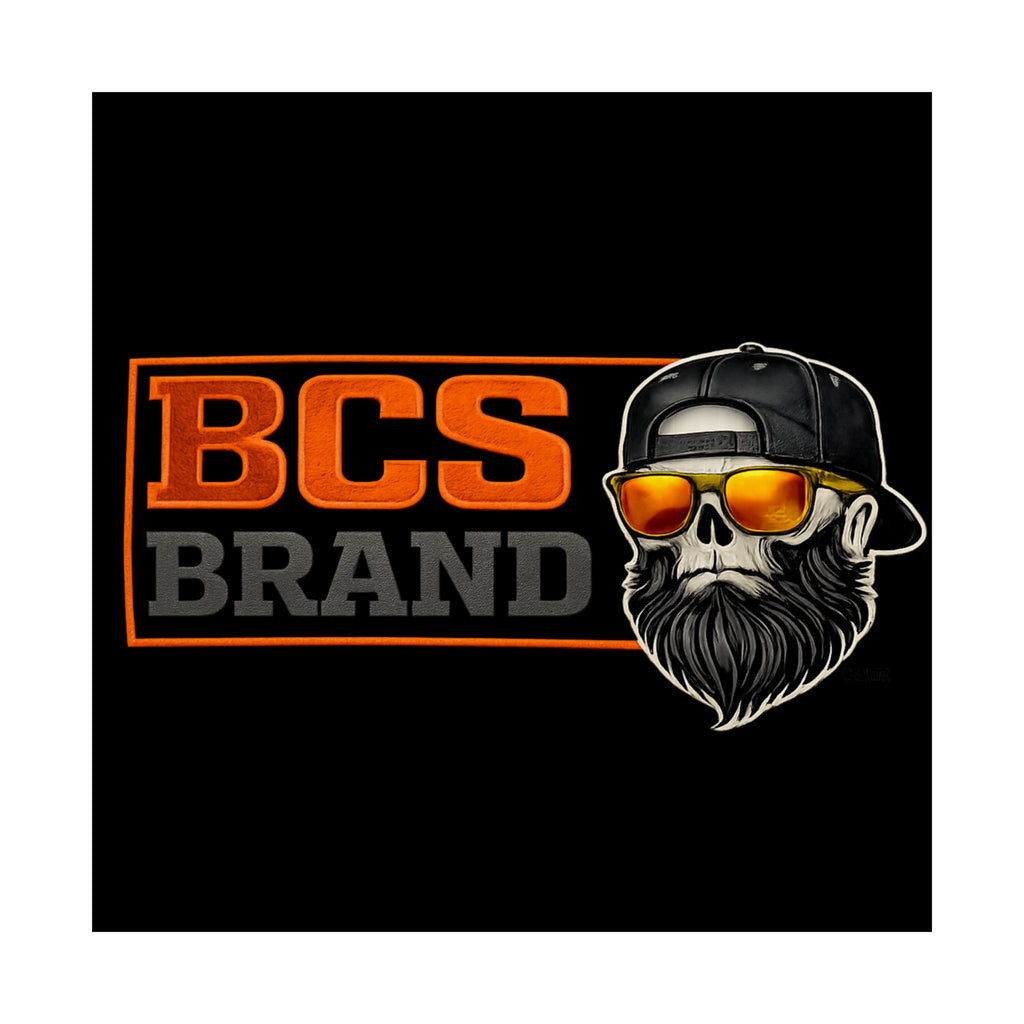 BCS Brand Beard Skull Poster — Matte Horizontal Graphic Print