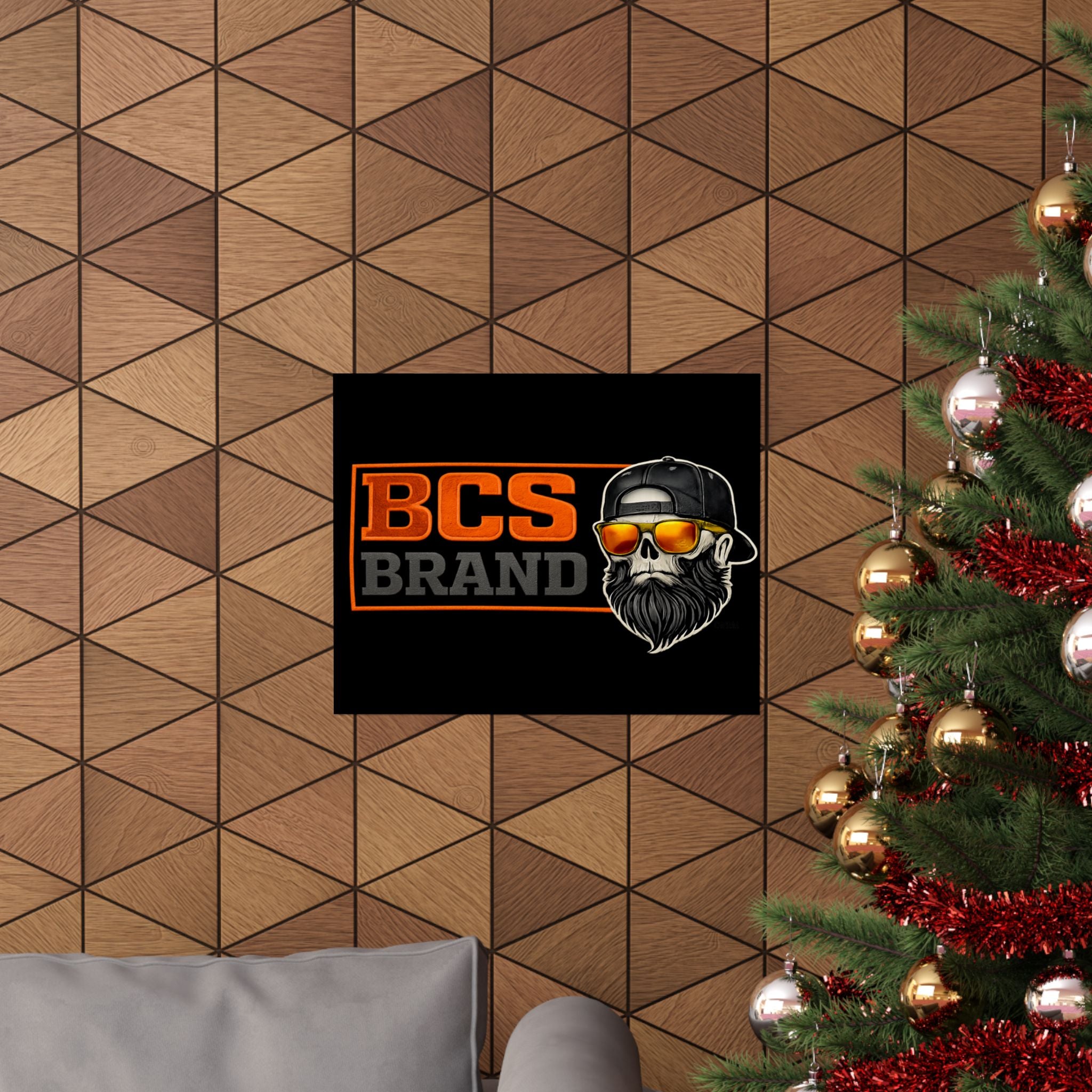 BCS Brand Beard Skull Poster — Matte Horizontal Graphic Print