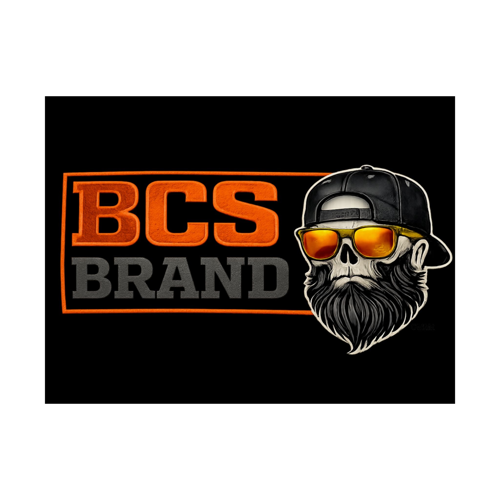 BCS Brand Beard Skull Poster — Matte Horizontal Graphic Print