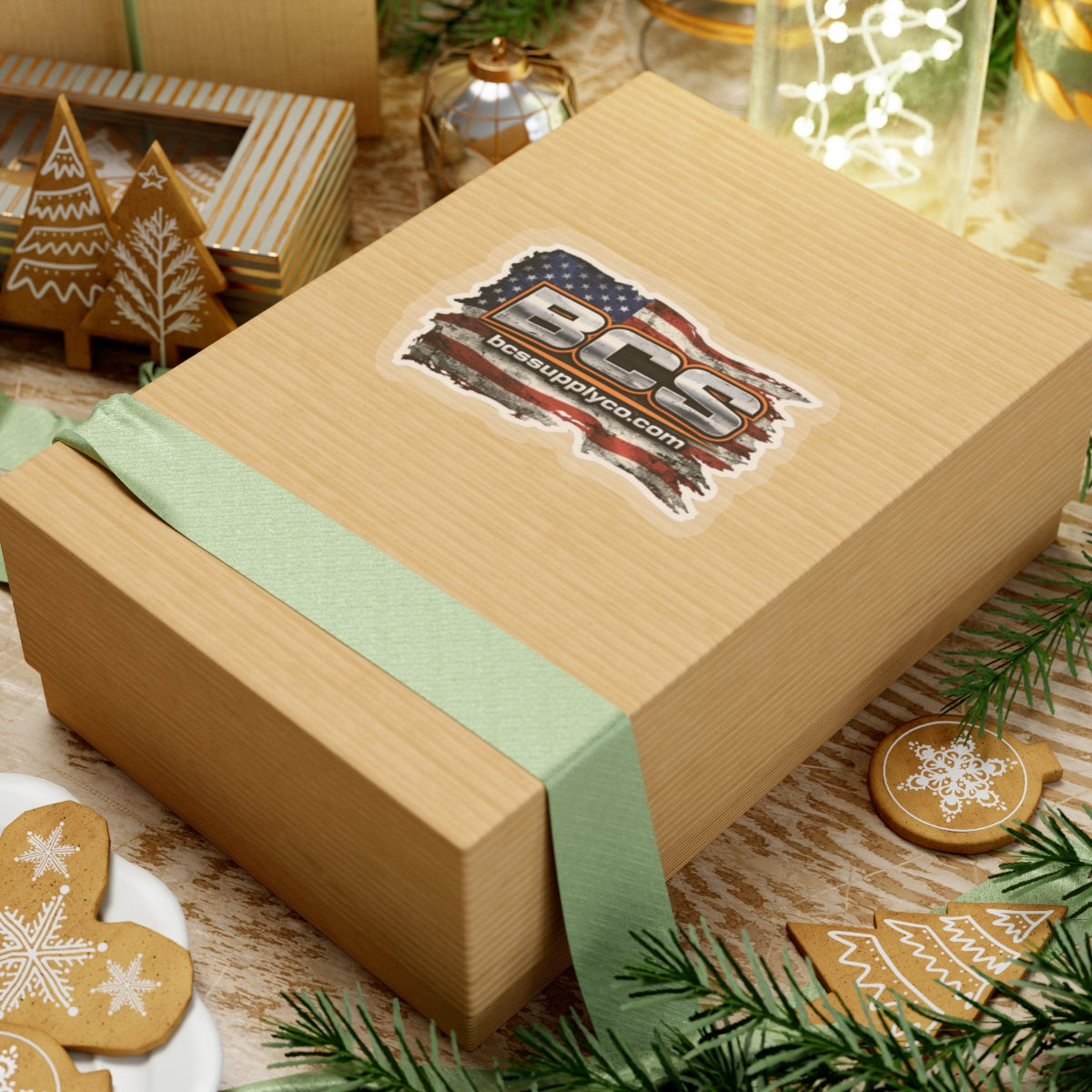 BCS American Flag Logo Kiss-Cut Sticker — Patriotic Laptop Decal