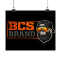 BCS Brand Beard Skull Poster — Matte Horizontal Graphic Print