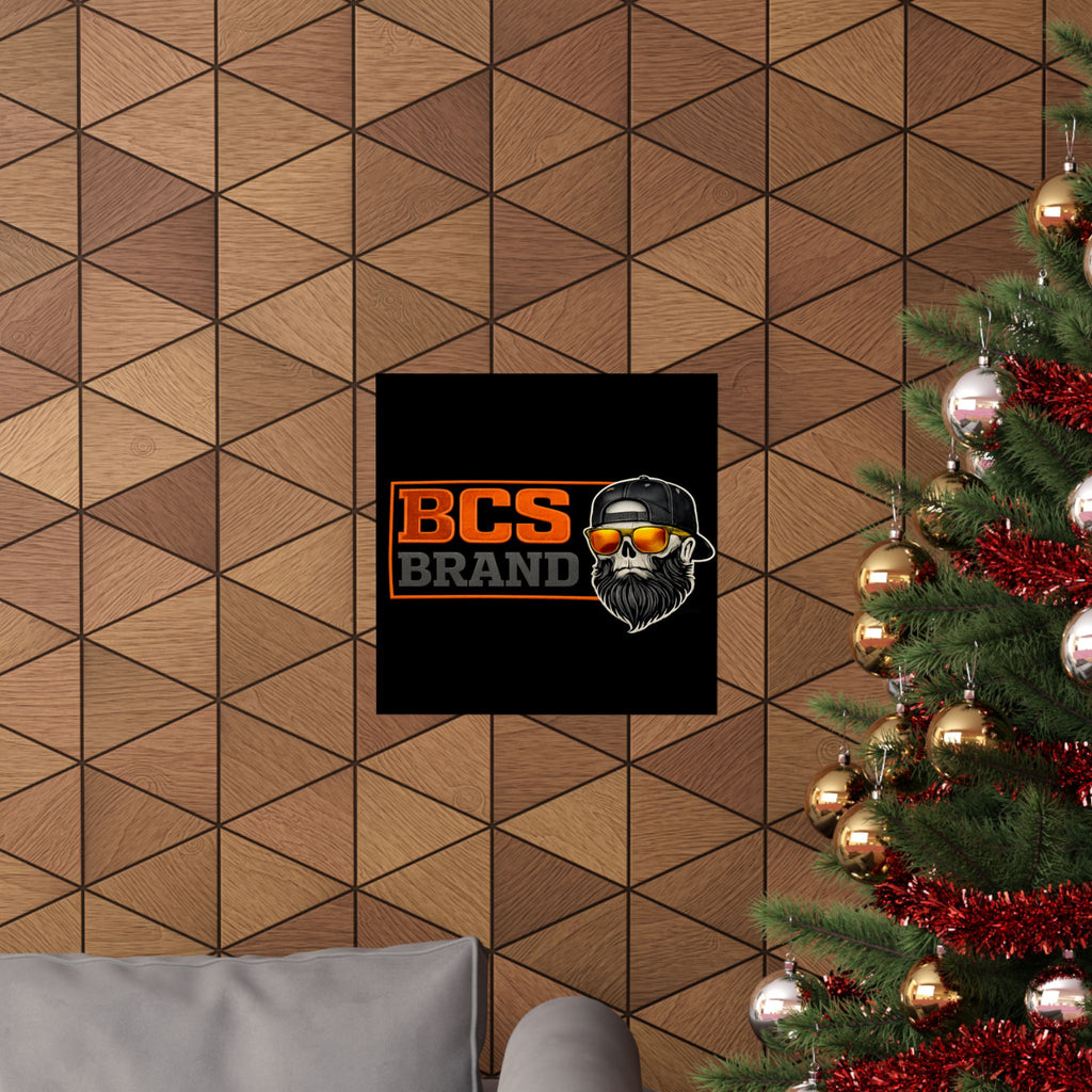 BCS Brand Beard Skull Poster — Matte Horizontal Graphic Print