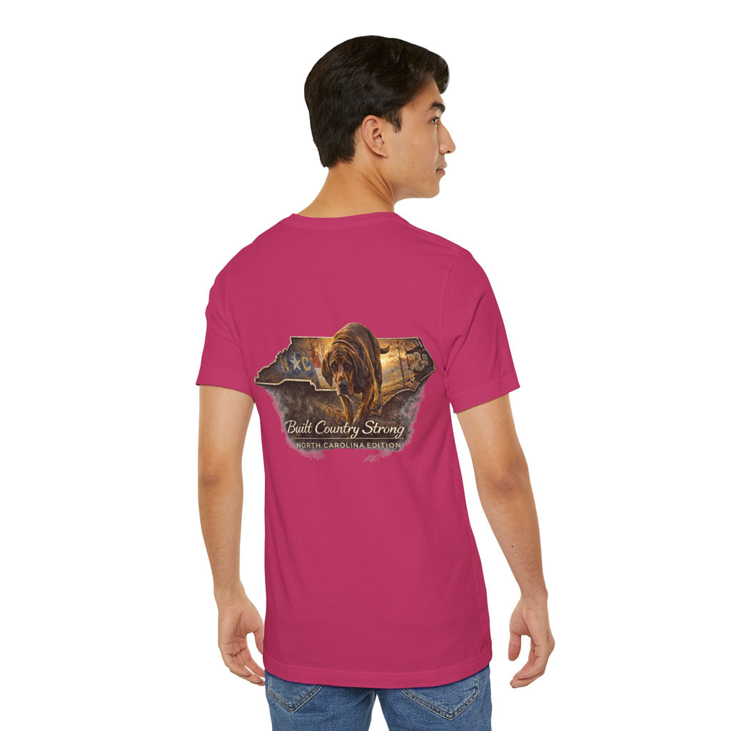 Built Country Strong – North Carolina Edition Bloodhound Shirt | BCS Supply Co Outdoor Hunting Tee