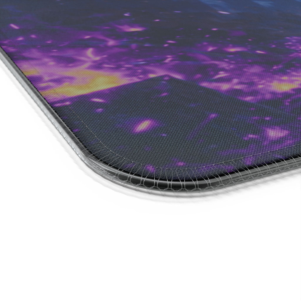 RGB Wireless Charging Gaming Mouse Pad – 35x16 Extended Desk Mat with Neon Storm Cyberpunk Artwork