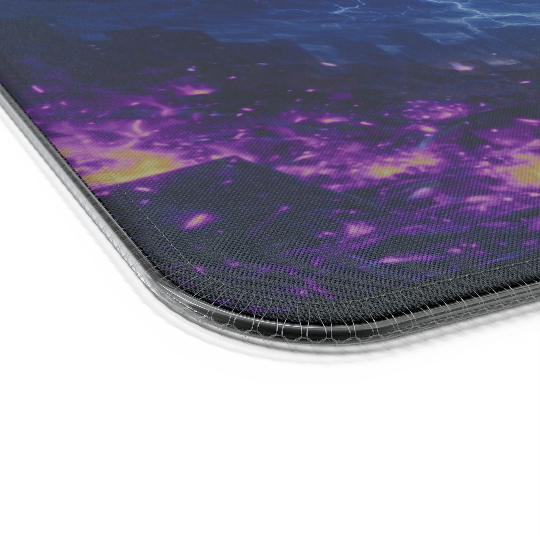 RGB Wireless Charging Gaming Mouse Pad – 35x16 Extended Desk Mat with Neon Storm Cyberpunk Artwork