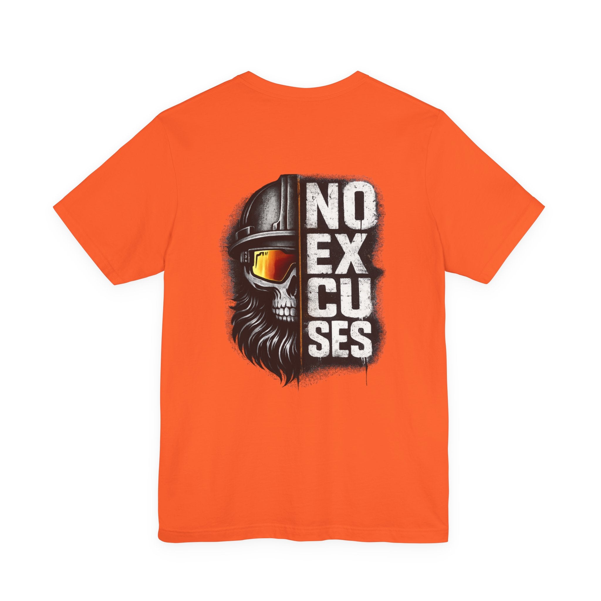 NO EXCUSES – BCS Work Skull Vertical Tee (Blaze Orange, Black, Autumn)