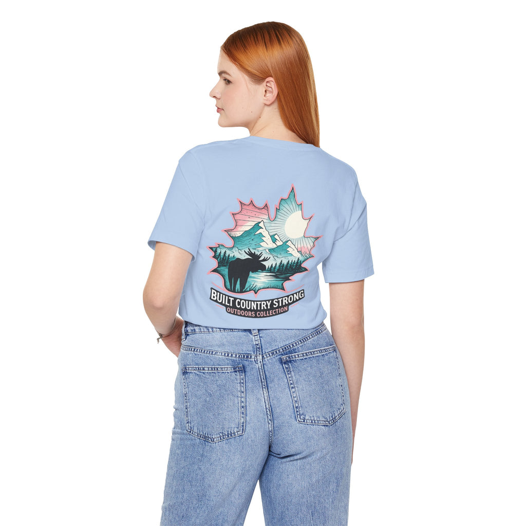 Built Country Strong Women’s Moose Mountain Shirt | BCS Outdoors Collection Tee | Nature & Hunting Inspired Graphic Shirt