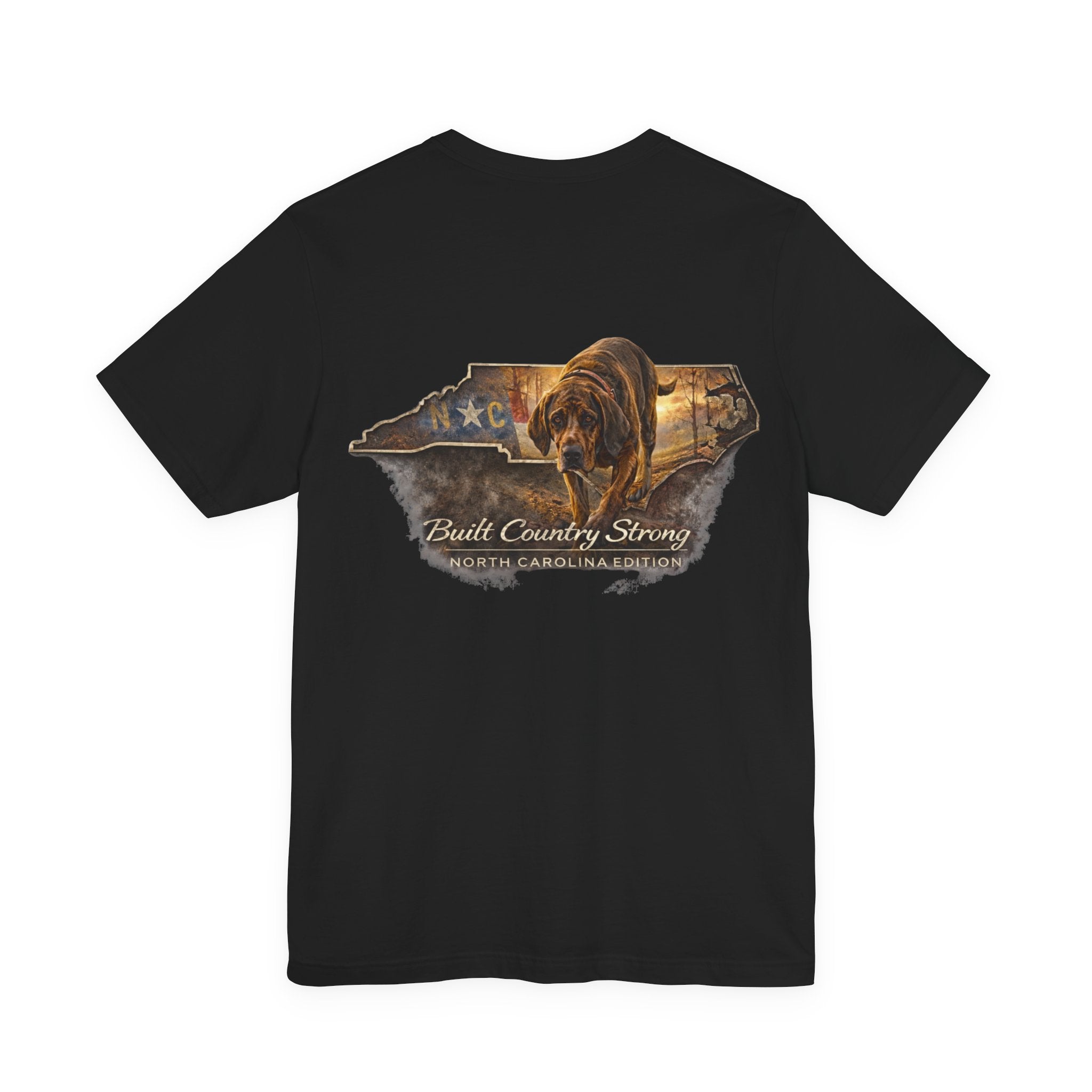 Built Country Strong – North Carolina Edition Bloodhound Shirt | BCS Supply Co Outdoor Hunting Tee