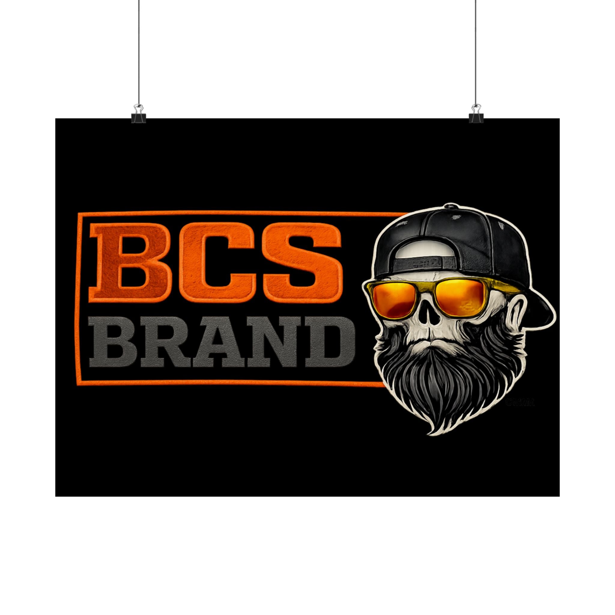 BCS Brand Beard Skull Poster — Matte Horizontal Graphic Print