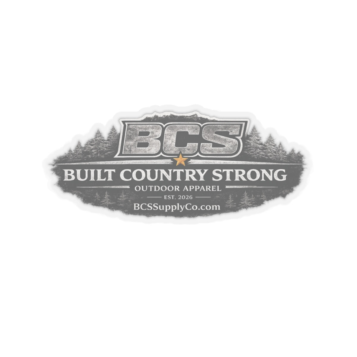 Built Country Strong Kiss-Cut Sticker — BCS Outdoor Apparel Logo Decal