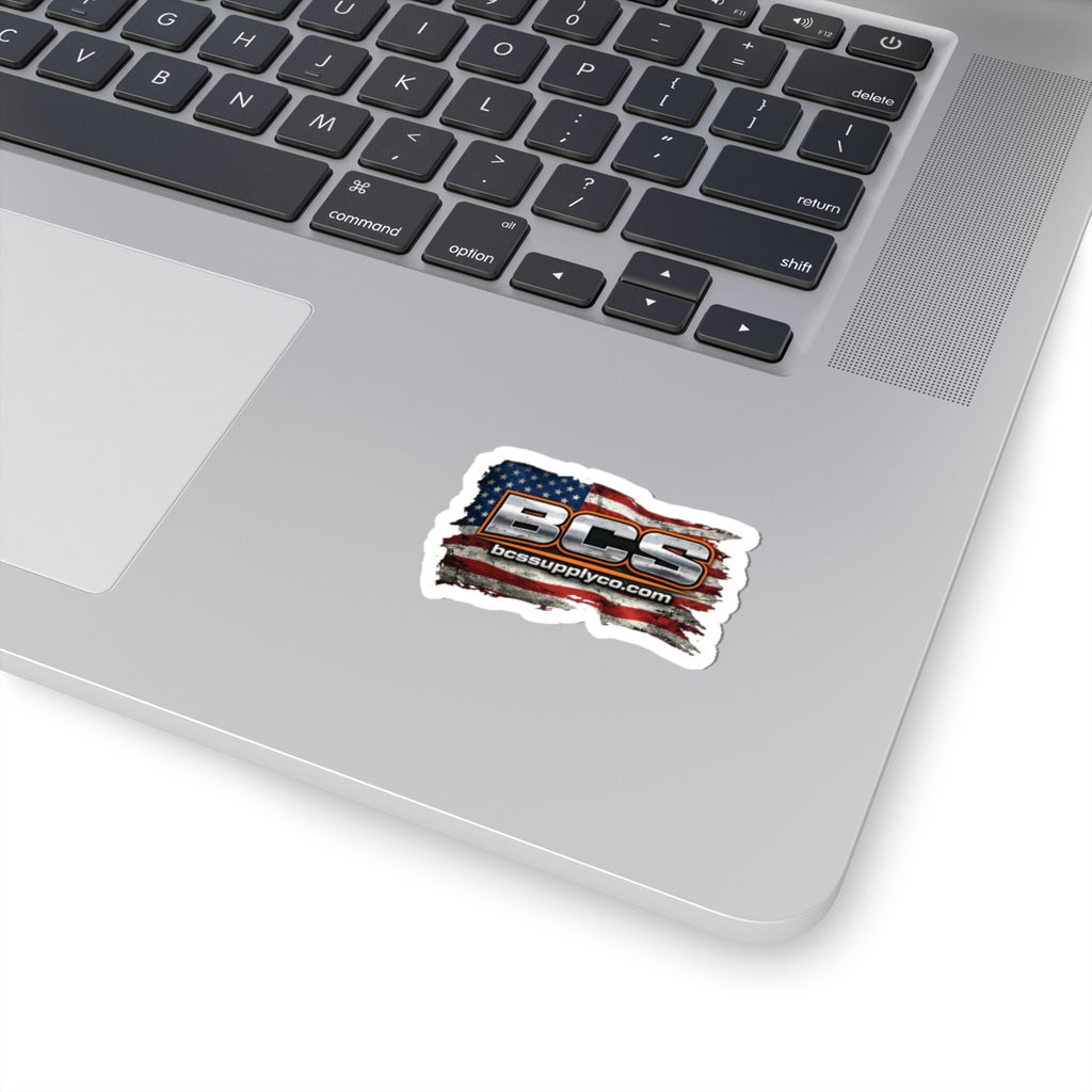 BCS American Flag Logo Kiss-Cut Sticker — Patriotic Laptop Decal