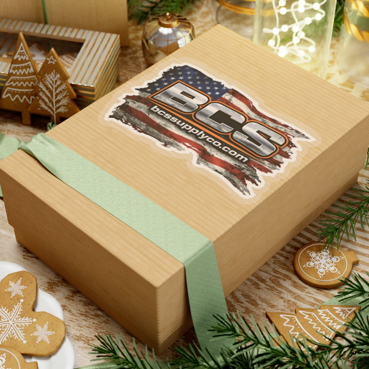 BCS American Flag Logo Kiss-Cut Sticker — Patriotic Laptop Decal