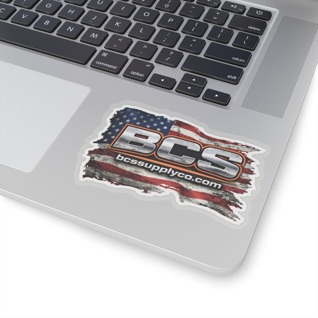 BCS American Flag Logo Kiss-Cut Sticker — Patriotic Laptop Decal