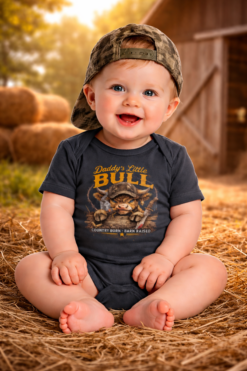 Daddy’s Little Bull – BCS Baby Western Bodysuit | Country Born Barn Raised