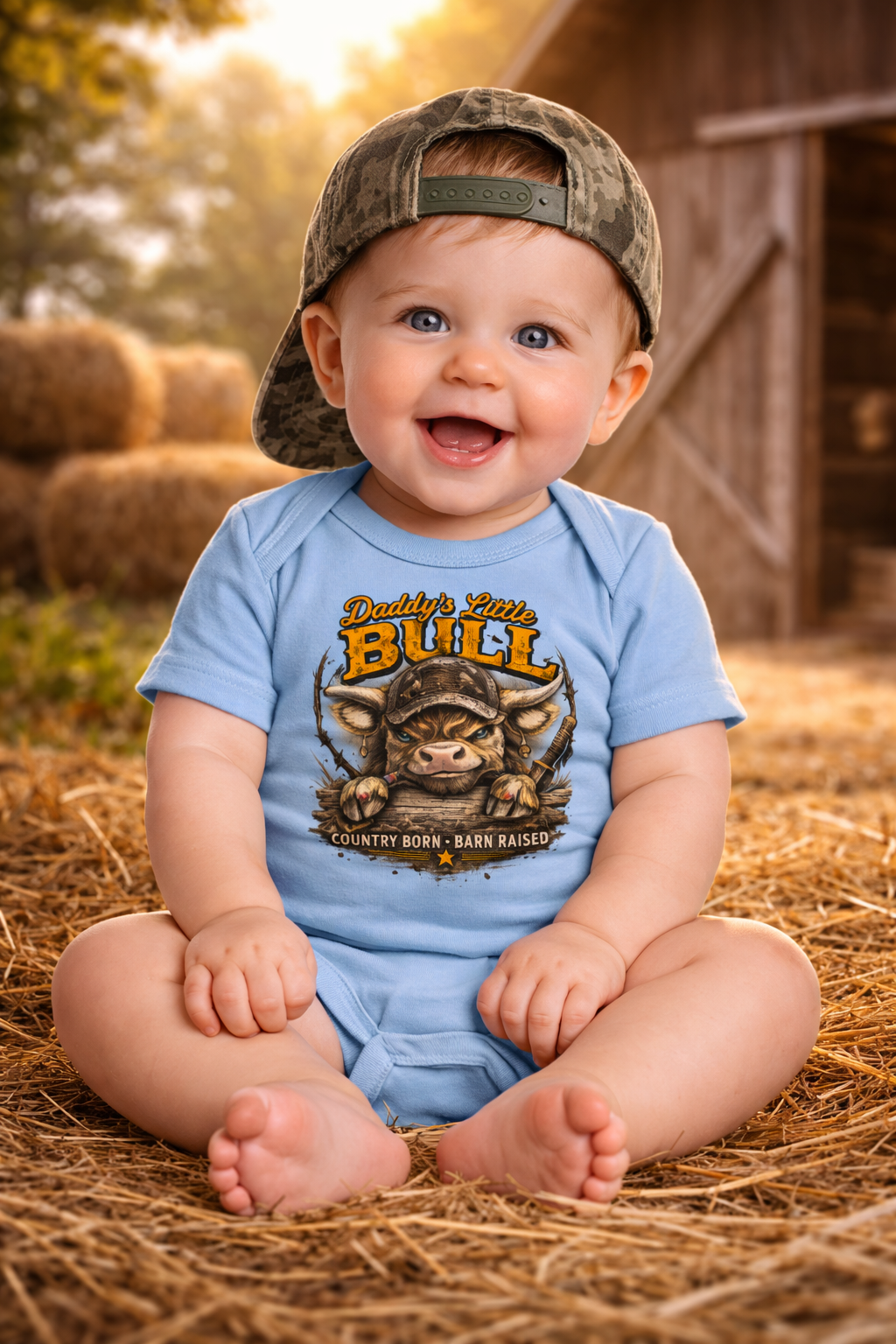 Daddy’s Little Bull – BCS Baby Western Bodysuit | Country Born Barn Raised