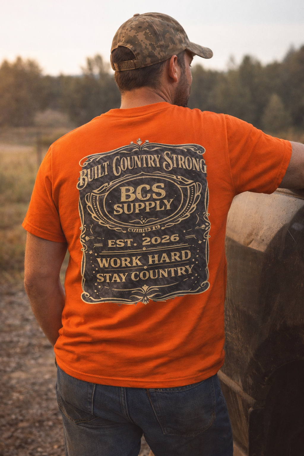 Built Country Strong Heritage Supply Tee – Work Hard Stay Country Shirt