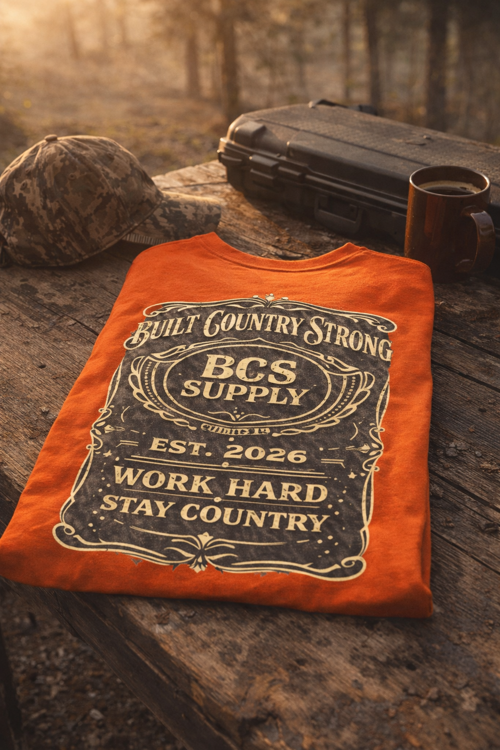 Built Country Strong Heritage Supply Tee – Work Hard Stay Country Shirt