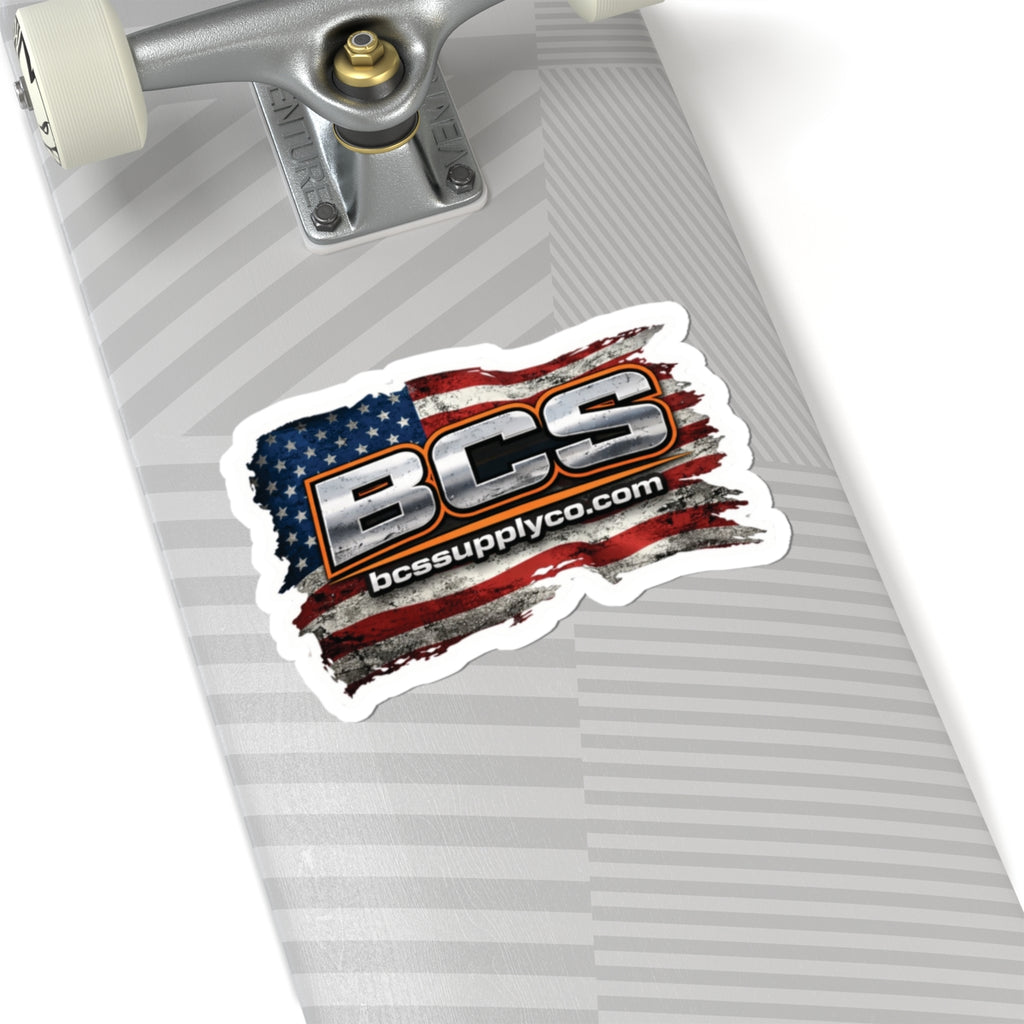 BCS American Flag Logo Kiss-Cut Sticker — Patriotic Laptop Decal