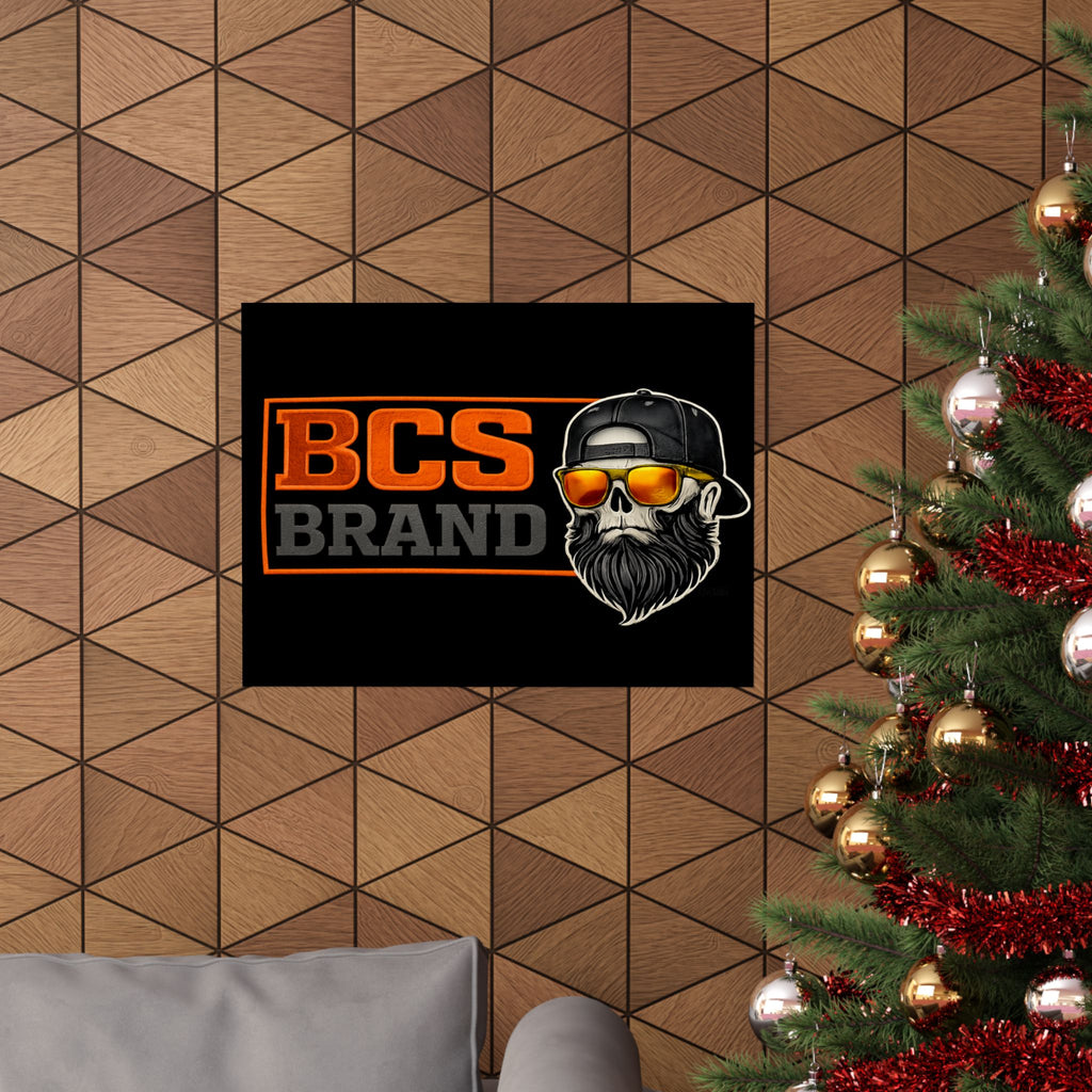 BCS Brand Beard Skull Poster — Matte Horizontal Graphic Print