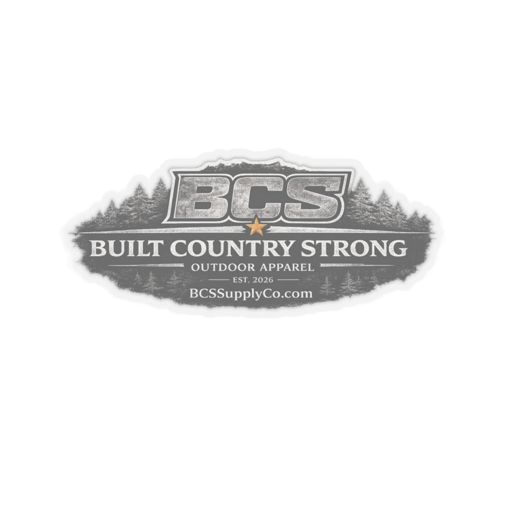 Built Country Strong Kiss-Cut Sticker — BCS Outdoor Apparel Logo Decal