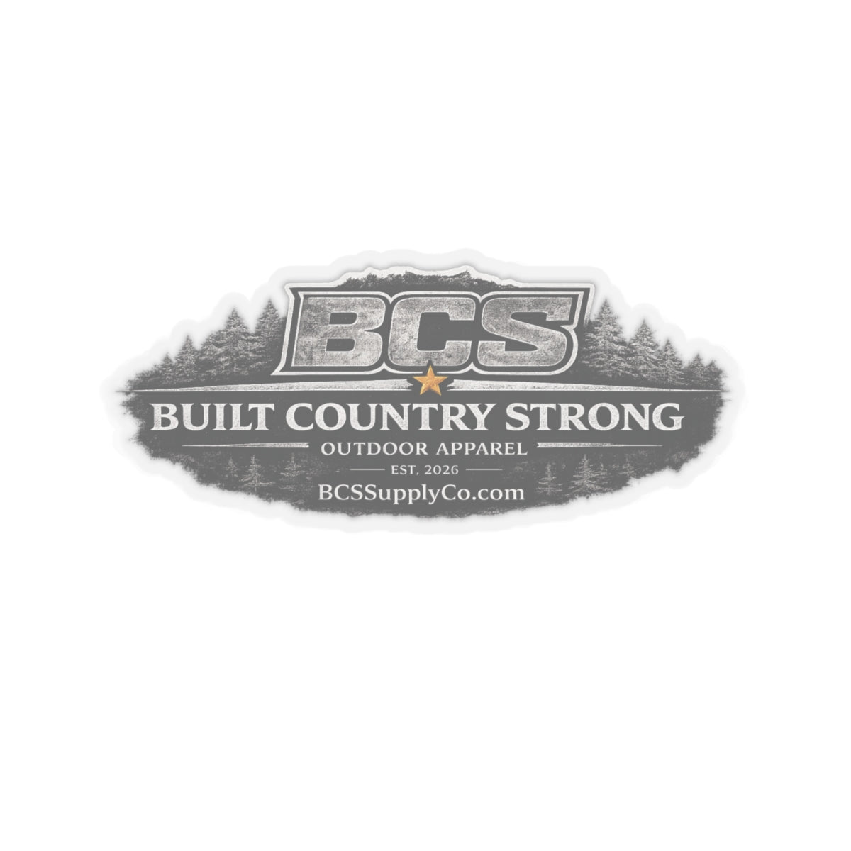 Built Country Strong Kiss-Cut Sticker — BCS Outdoor Apparel Logo Decal