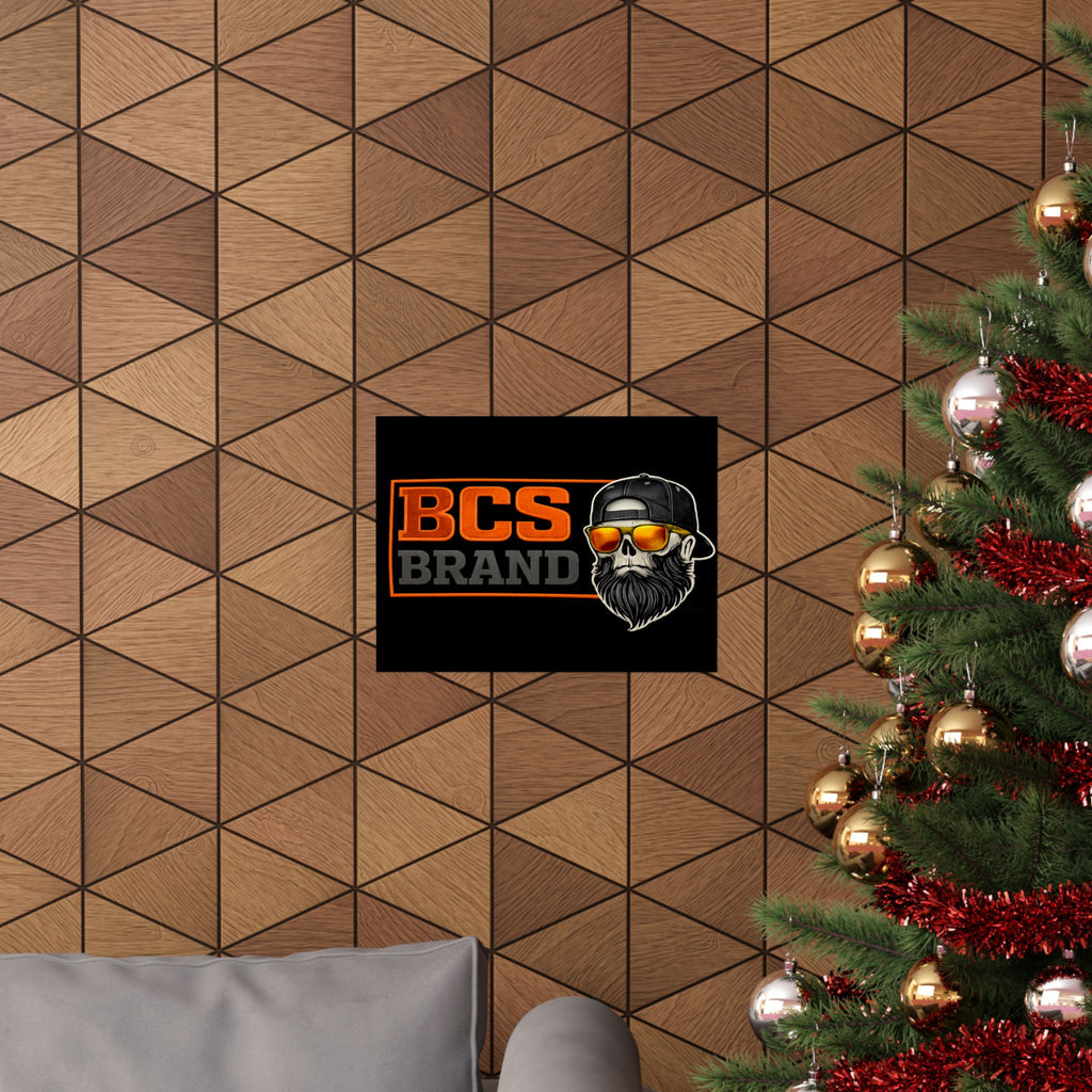 BCS Brand Beard Skull Poster — Matte Horizontal Graphic Print