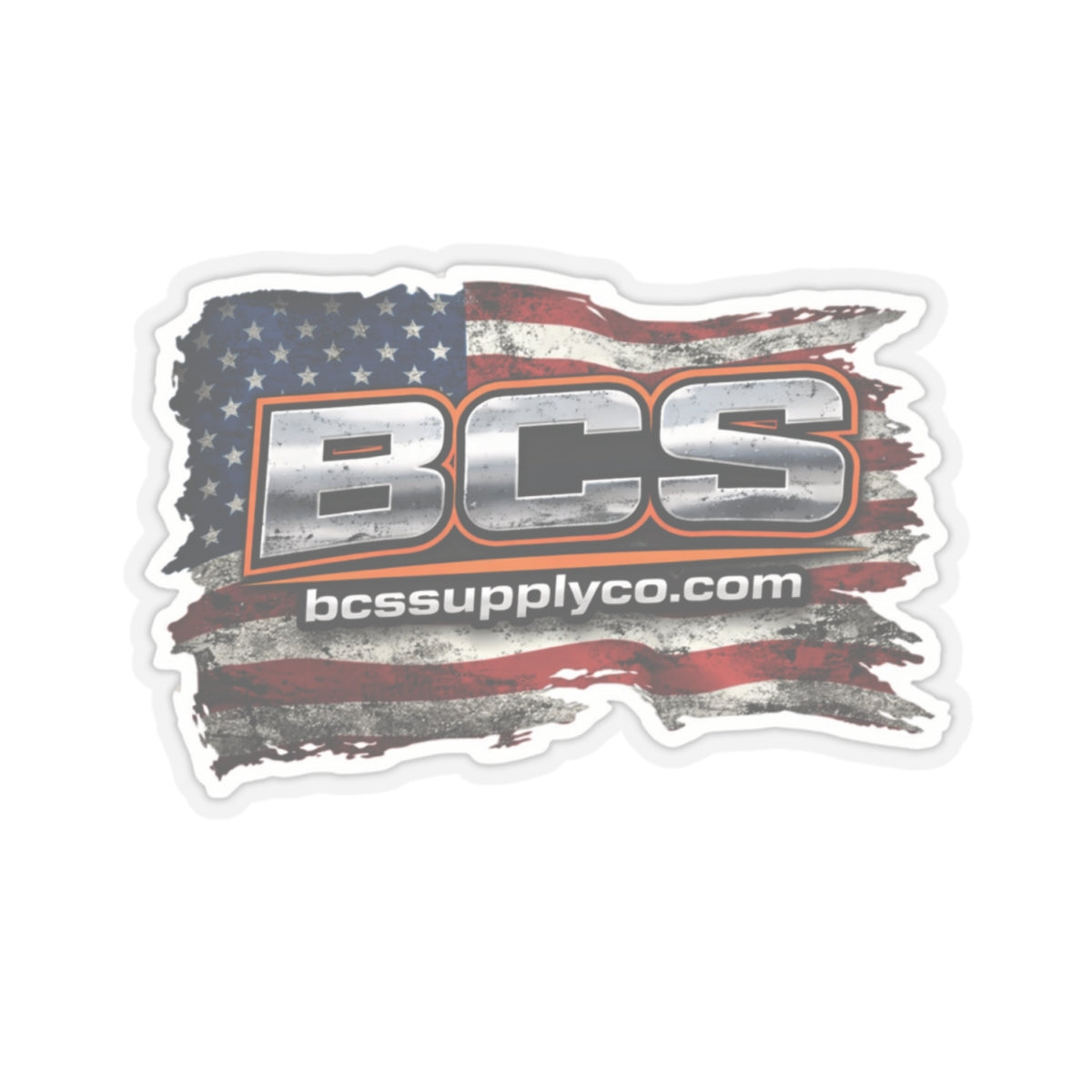 BCS American Flag Logo Kiss-Cut Sticker — Patriotic Laptop Decal