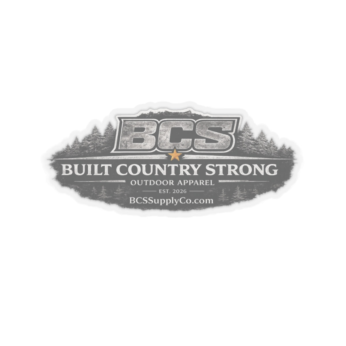 Built Country Strong Kiss-Cut Sticker — BCS Outdoor Apparel Logo Decal