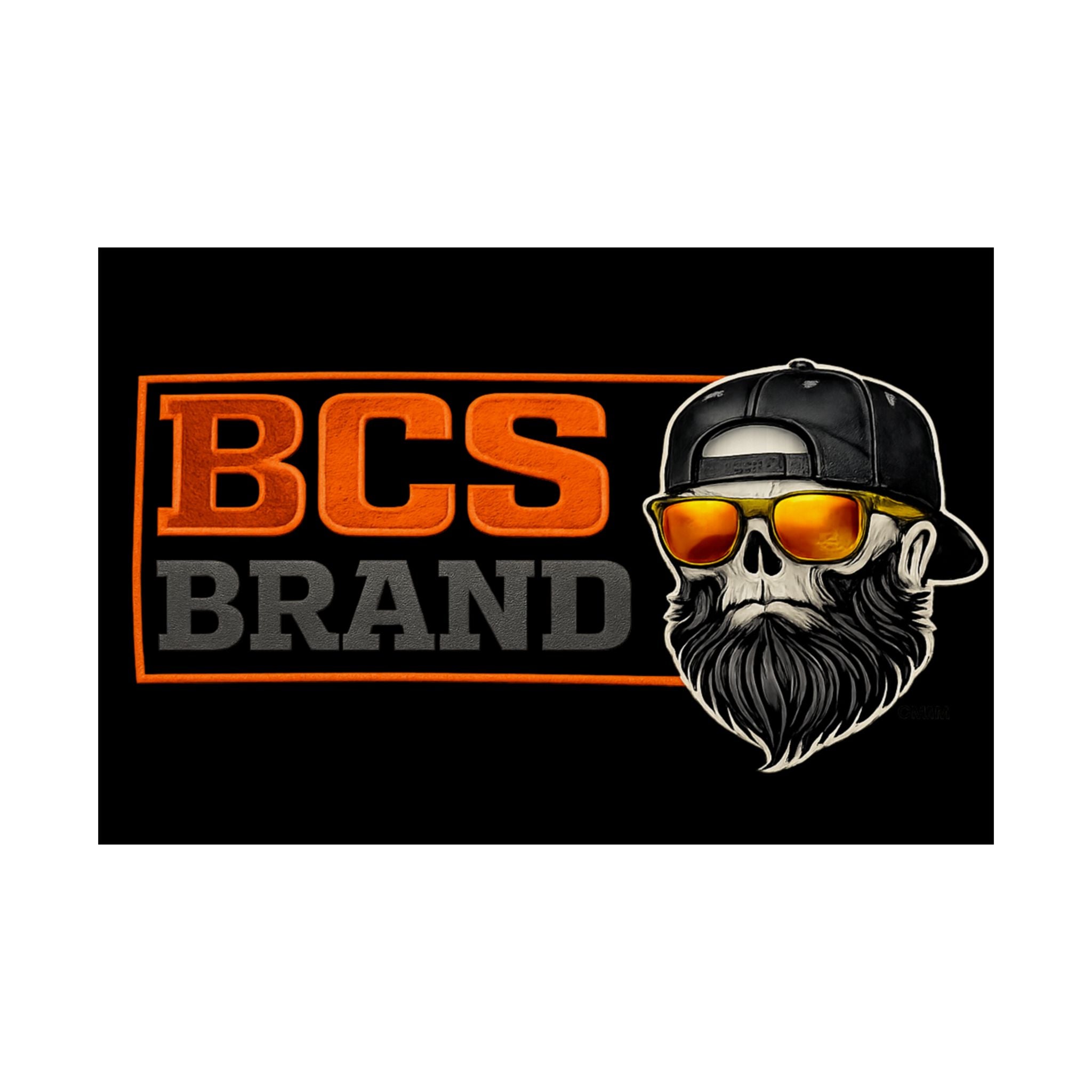 BCS Brand Beard Skull Poster — Matte Horizontal Graphic Print