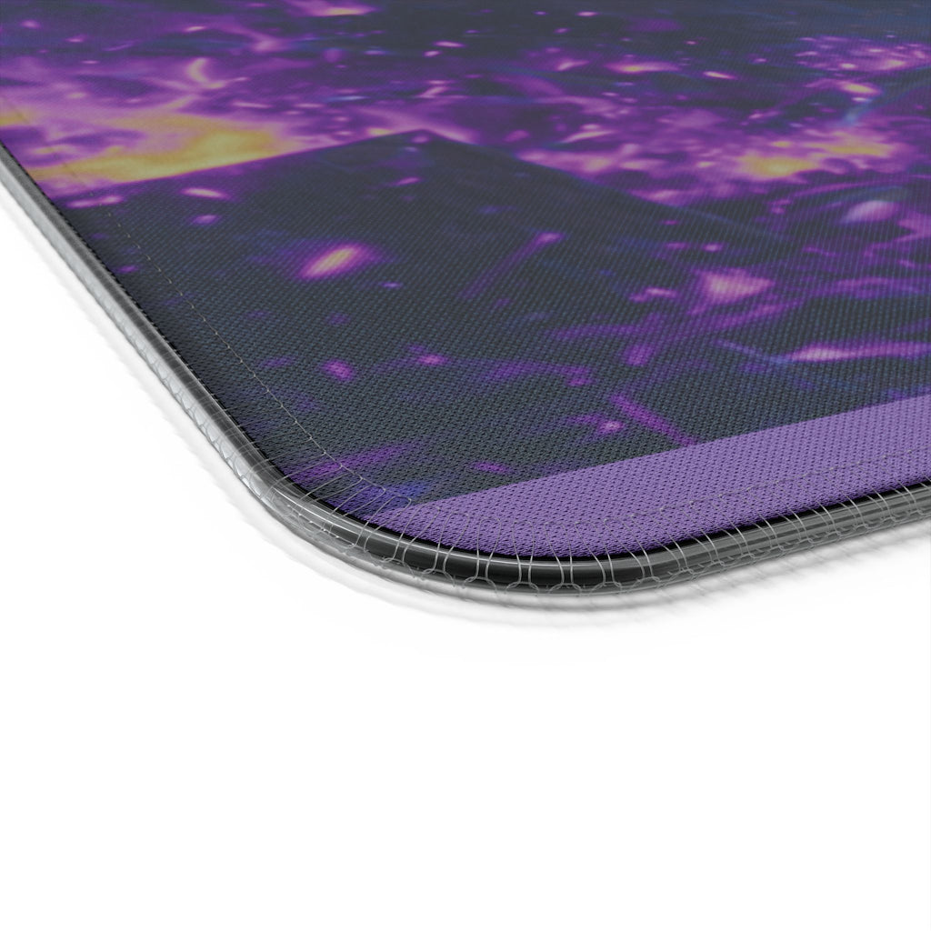 RGB Wireless Charging Gaming Mouse Pad – 35x16 Extended Desk Mat with Neon Storm Cyberpunk Artwork