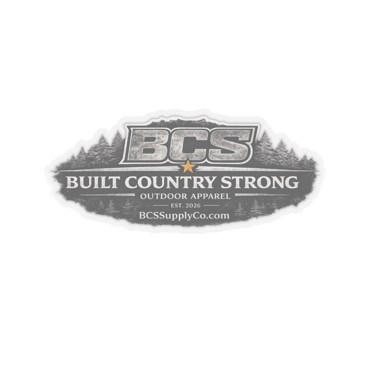 Built Country Strong Kiss-Cut Sticker — BCS Outdoor Apparel Logo Decal