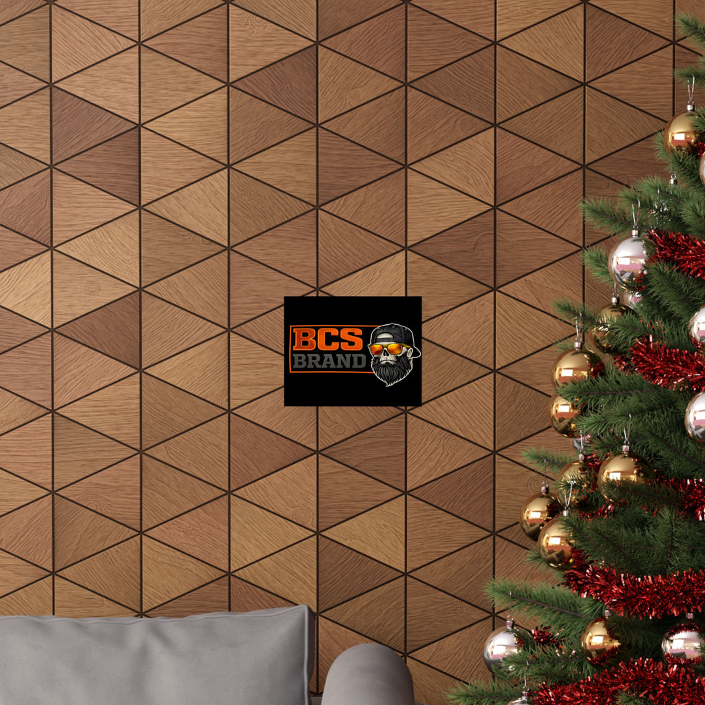 BCS Brand Beard Skull Poster — Matte Horizontal Graphic Print