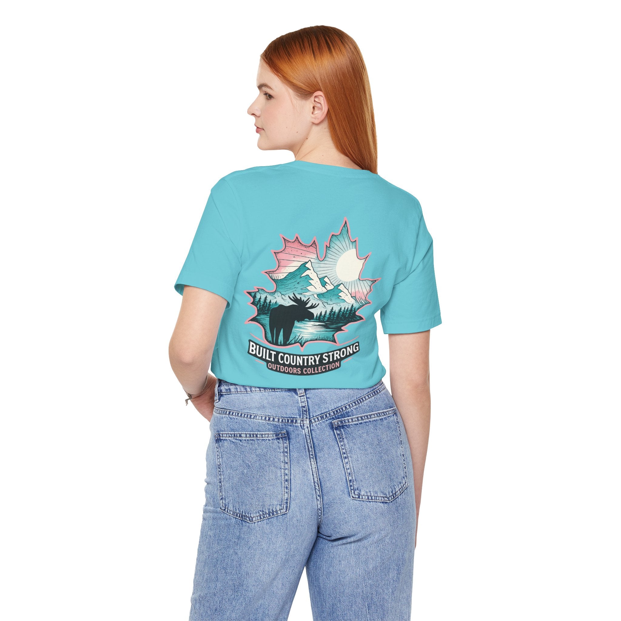 Built Country Strong Women’s Moose Mountain Shirt | BCS Outdoors Collection Tee | Nature & Hunting Inspired Graphic Shirt