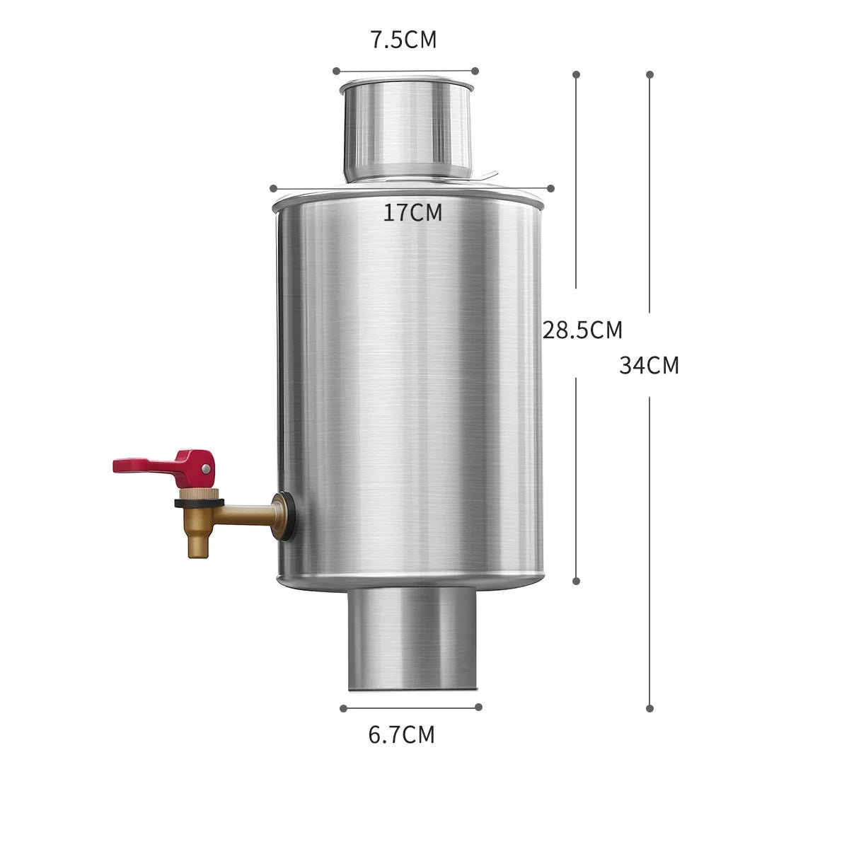 Tent Stove Chimney Water Heater – 304 Stainless Steel Camping Kettle (70mm Pipe)